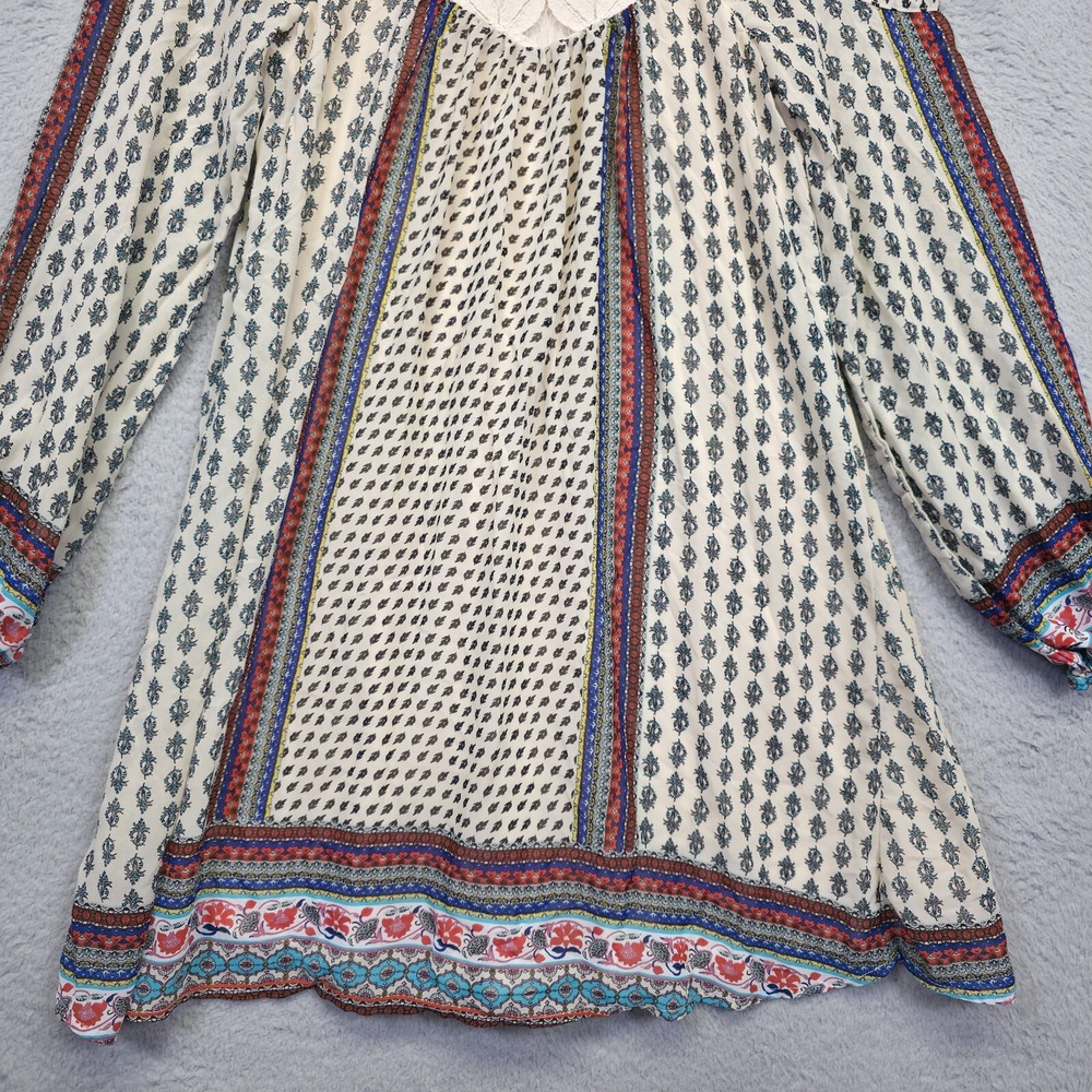 My Michelle Dress Womens S Cold Shoulder Boho Peasant Short Flowy Beach Coquette - Picture 7 of 16